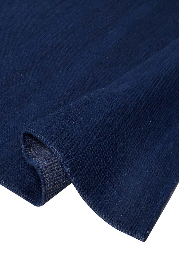 Pitloom Flatweave Wool Navy Blue Area Rug