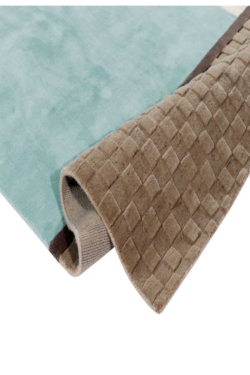 Handloom Multicolor Wool and Viscose Rug