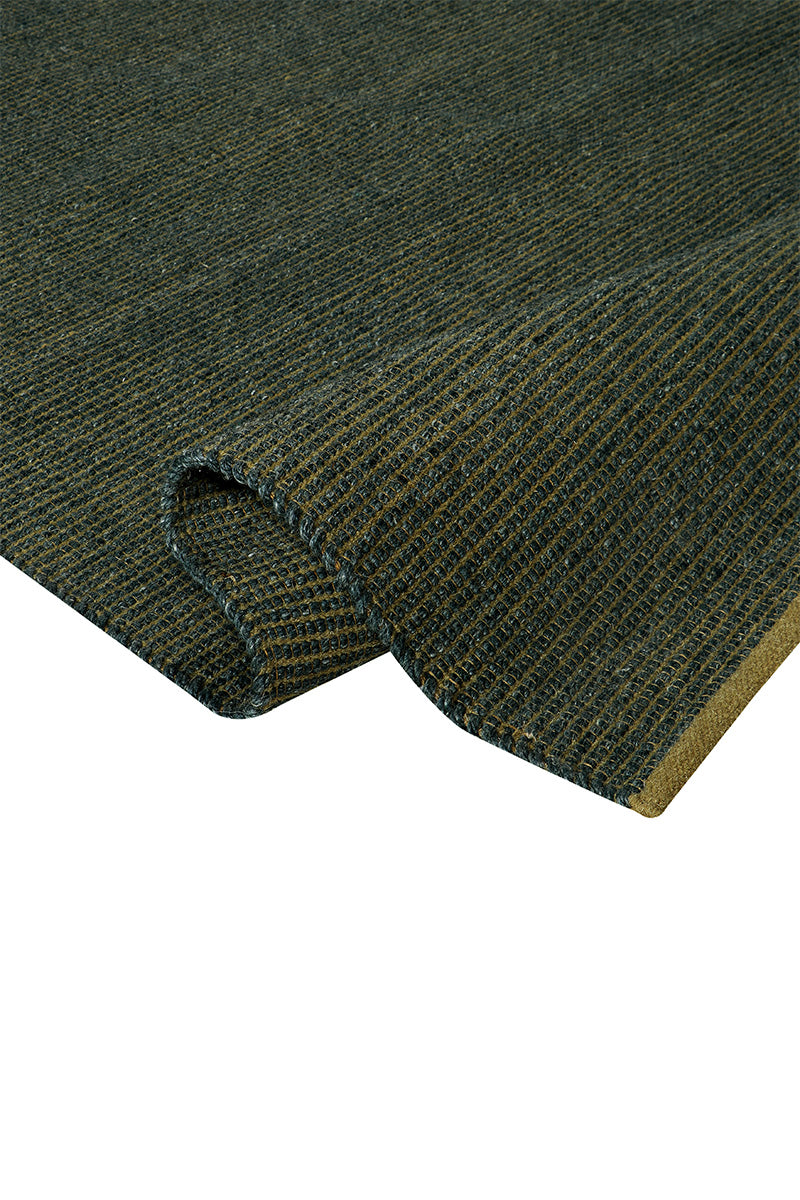 Pitloom Wool  Green Flatweave Rug