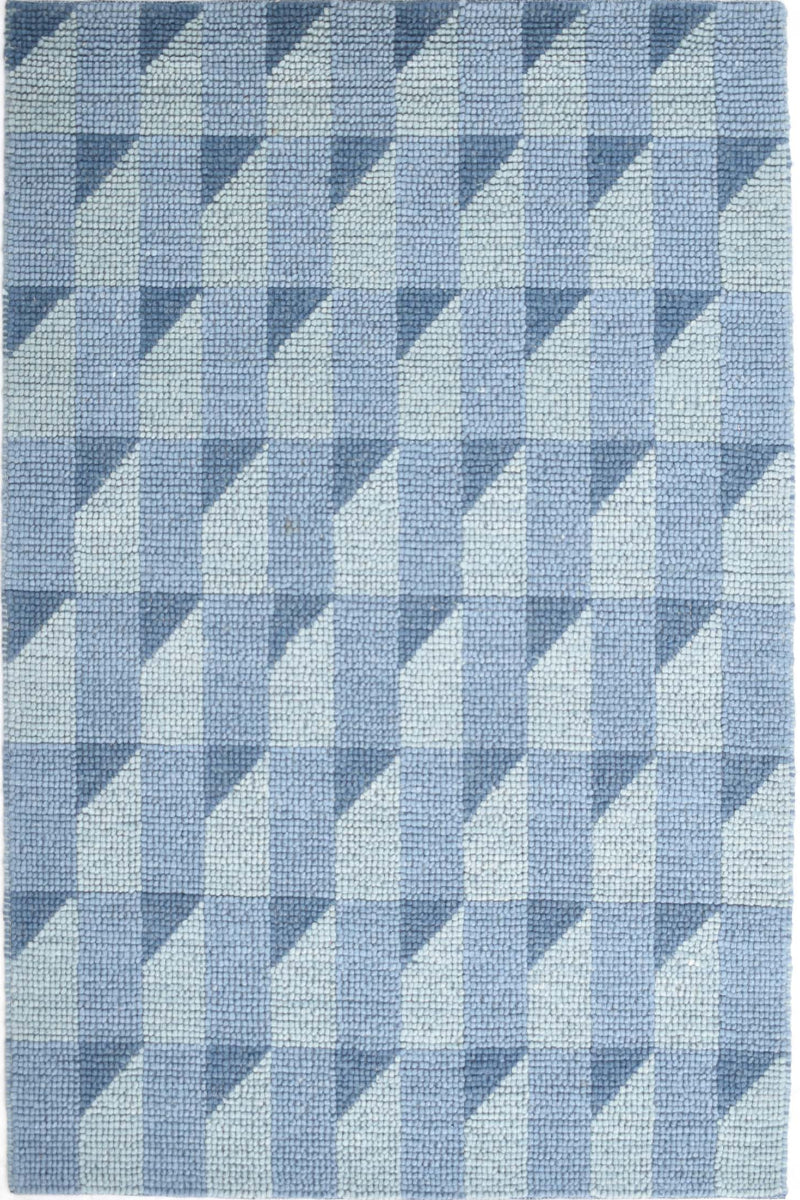 Pitloom Blue Wool Flatweave Rug