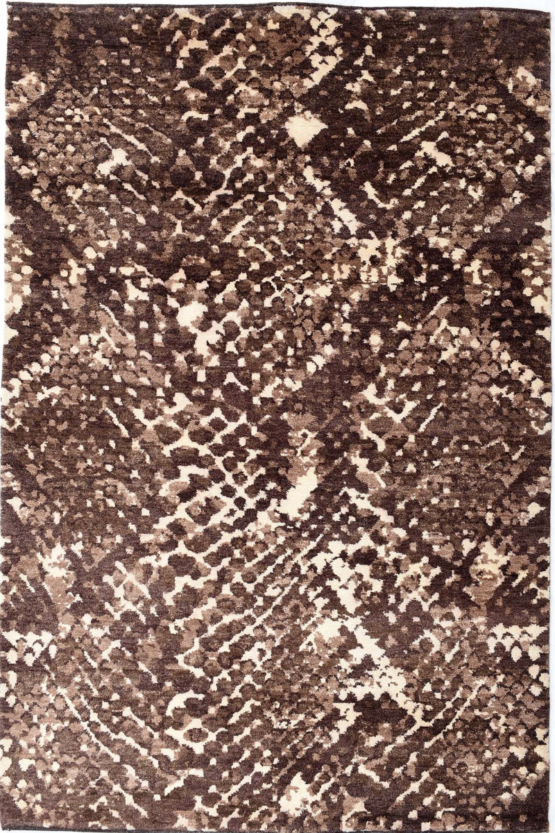 Hand Knotted Maroon Wool Rug