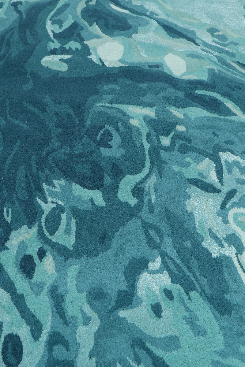 Hand Tufted Carpet Wool Blue Rug