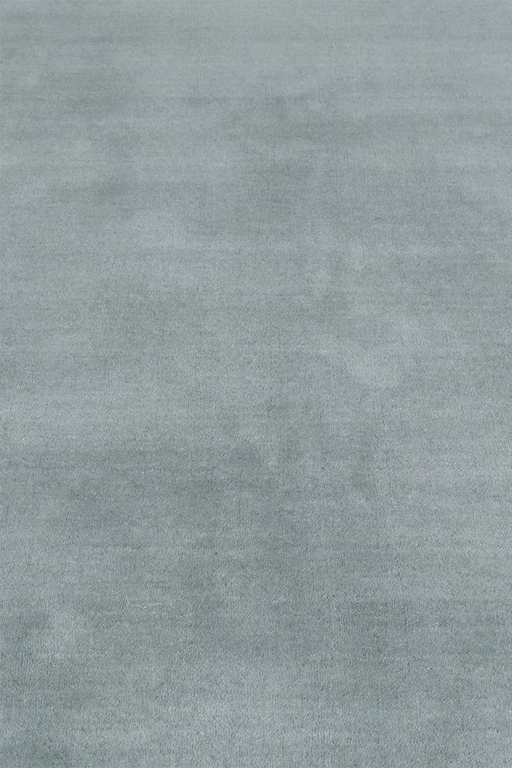Handloom Wool and Viscose Grey Thick Border Area Rug