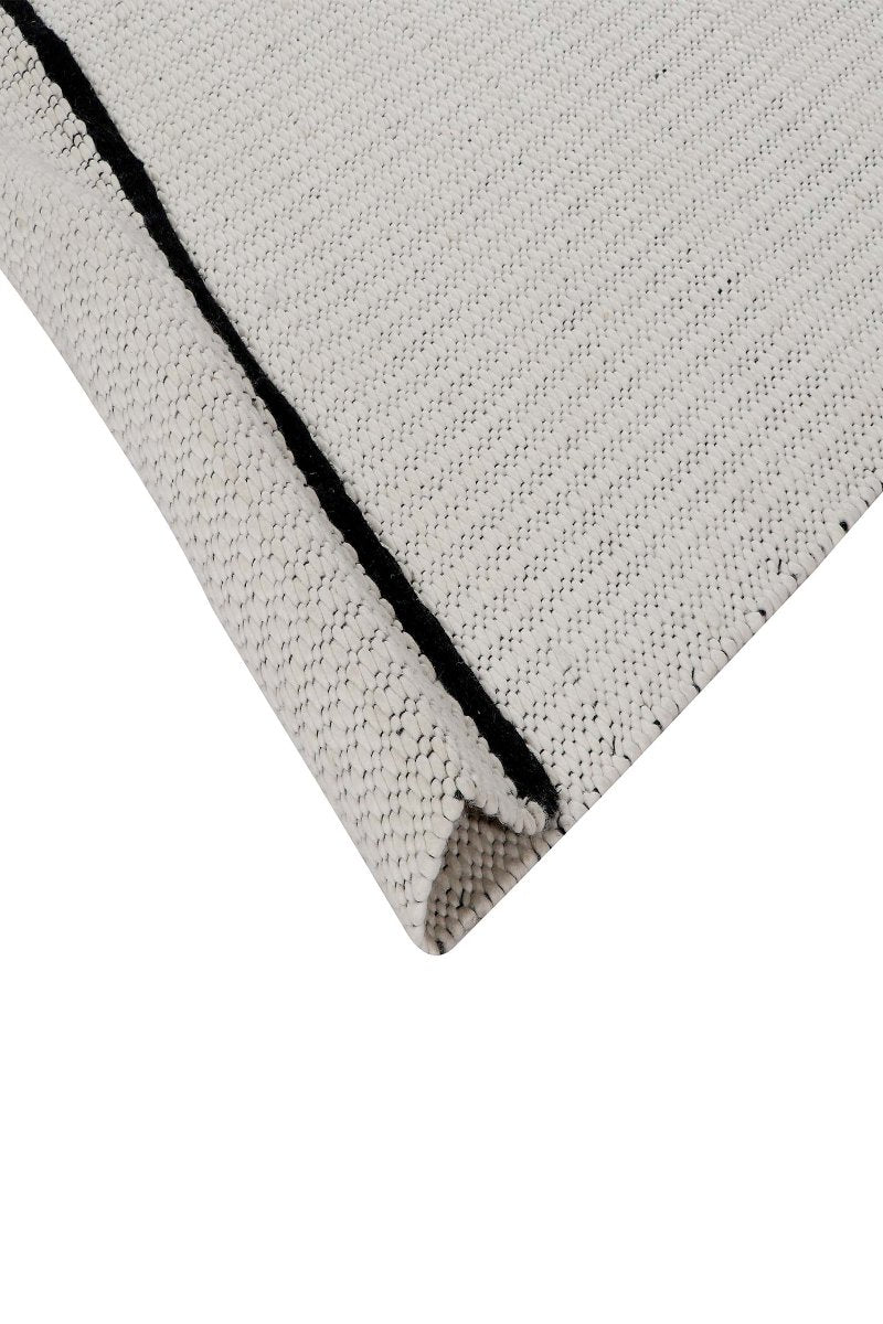 Pitloom Felt Wool White Flatweave Area Rug