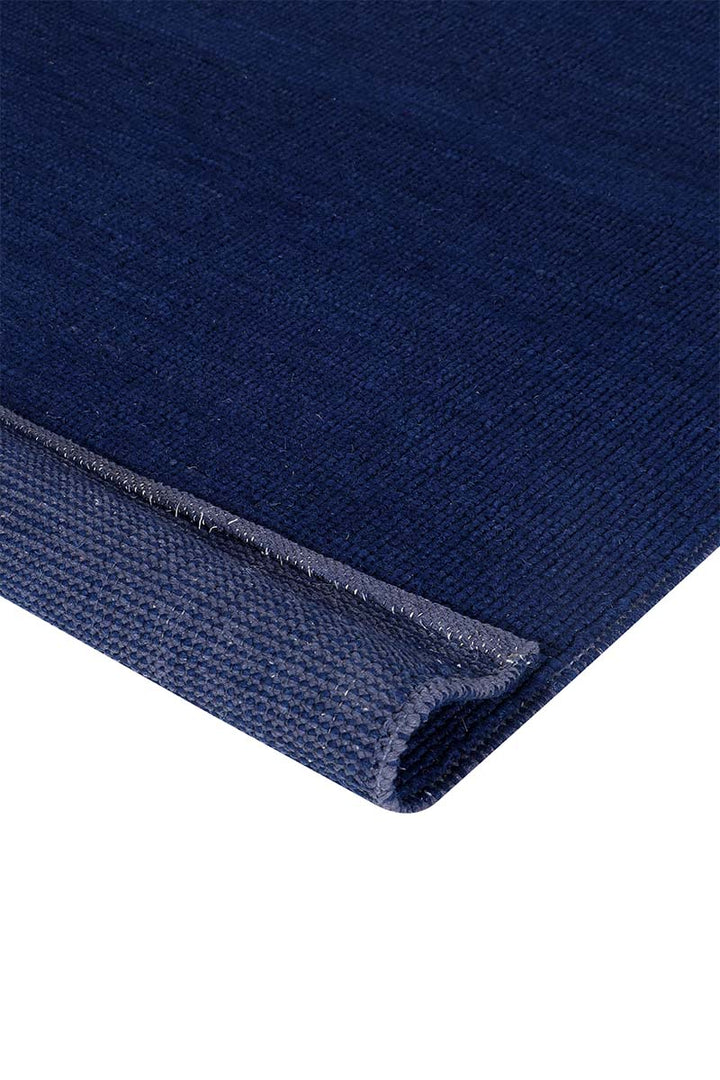 Pitloom Flatweave Wool Navy Blue Area Rug