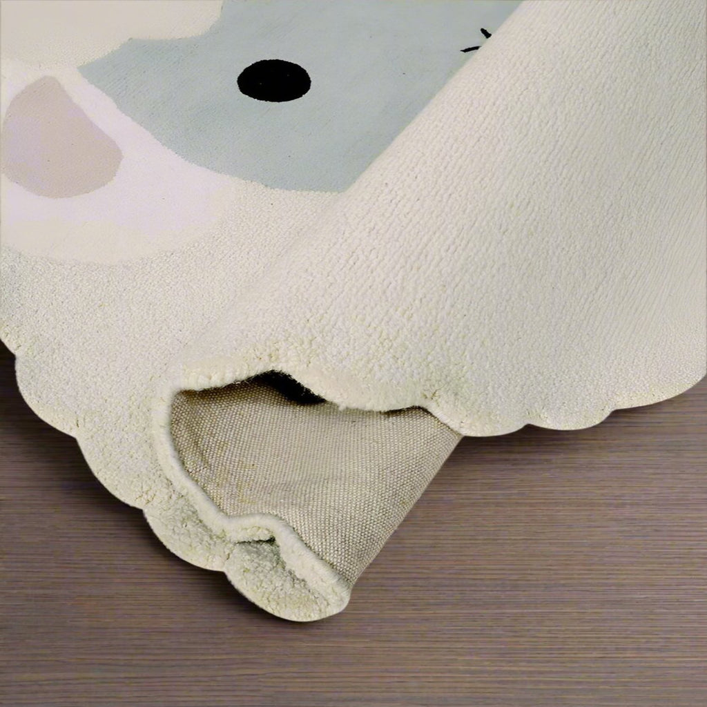 Hand Tufted Wool Cartoon White Area Rug