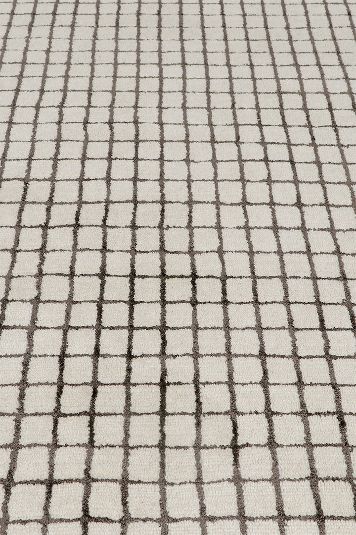Handloom Wool and Viscose Beige Area Rug