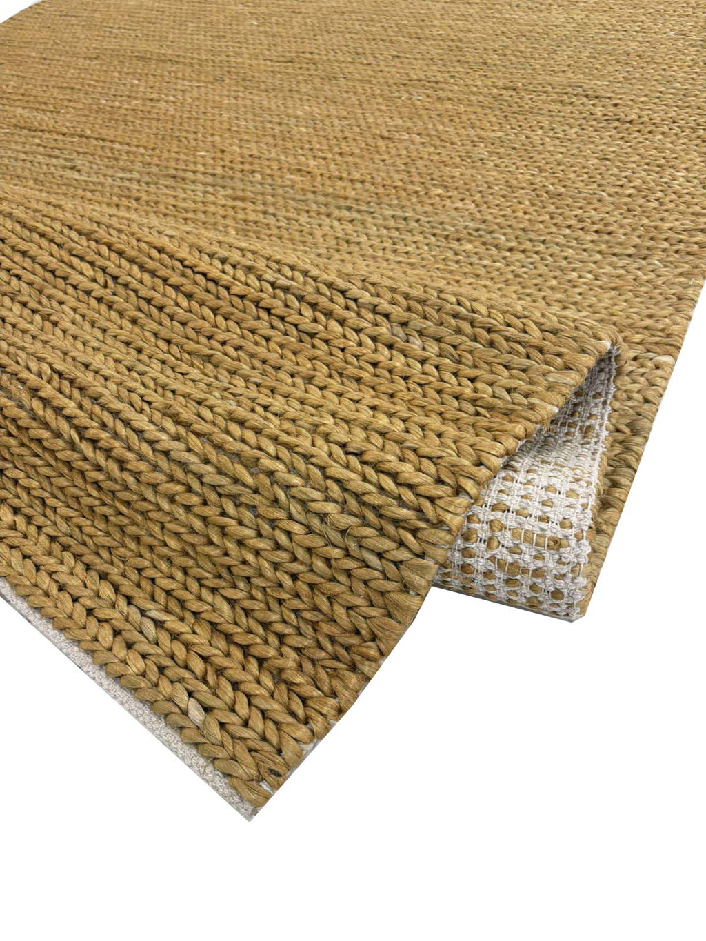 Hand Braided Jute Yellow Flatweave Dhurrie