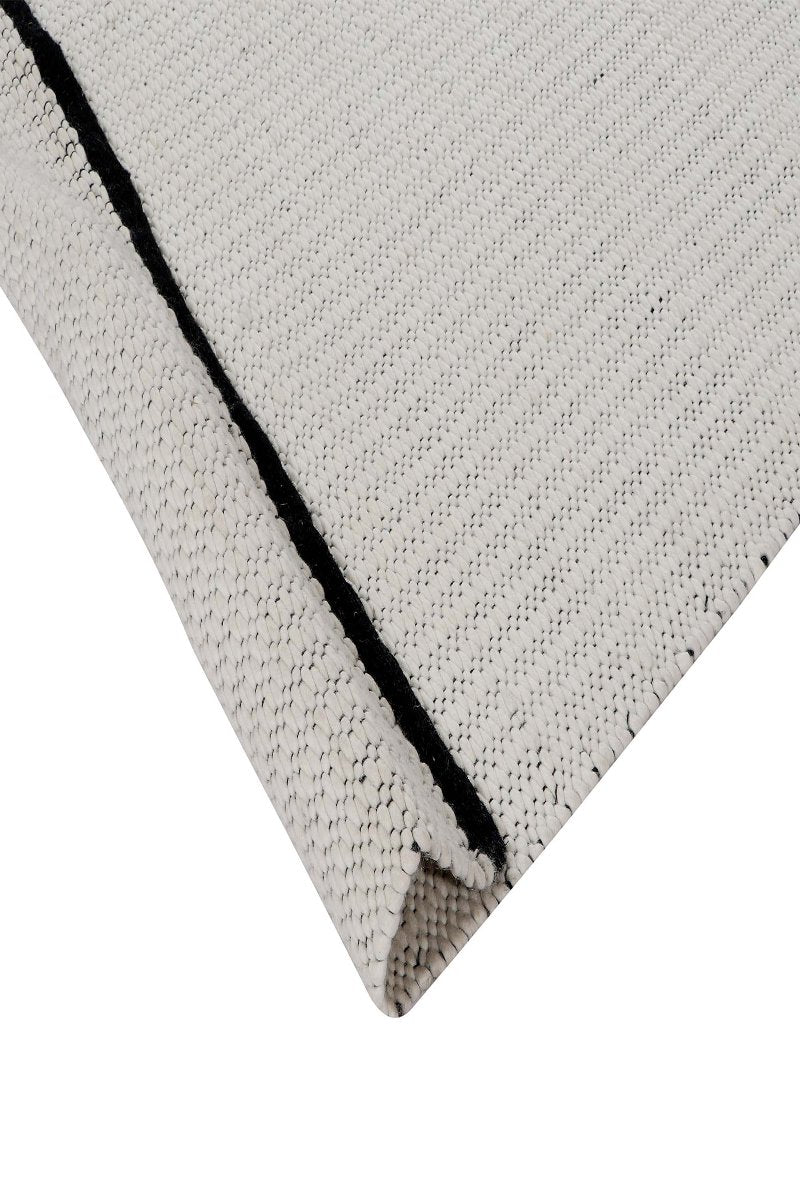 Pitloom Felt Wool White Flatweave Area Rug