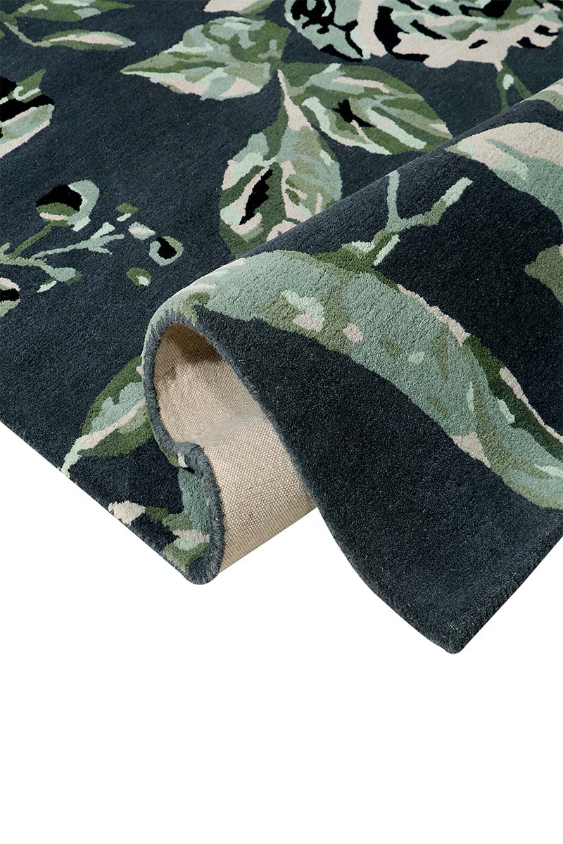 Hand Tufted Black and Green Area Rug