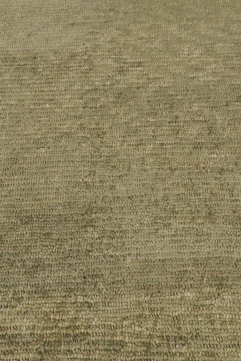 Hand Knotted Olive Green Wool Rug