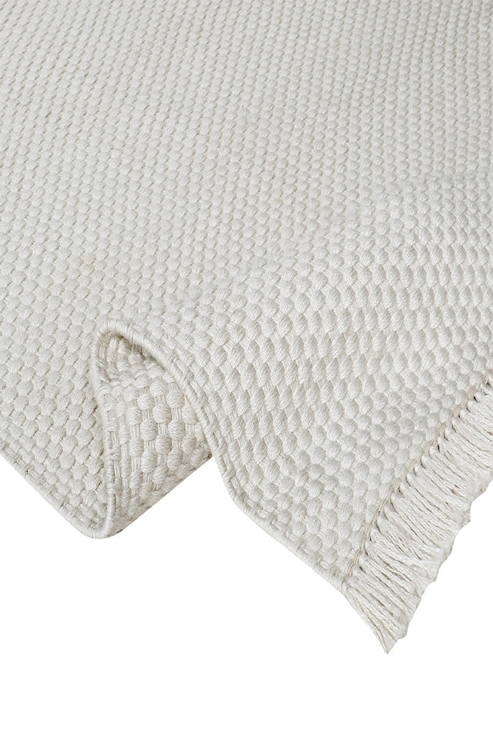 Carpe Natura Pitloom PET White Flatweave Outdoor Area Rug