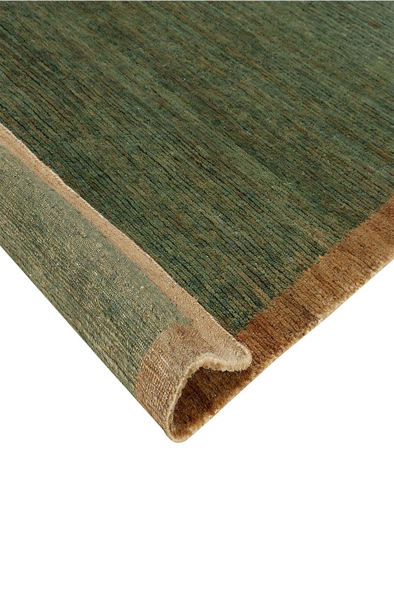 Nepal Knotted Green and Brown Area Rug