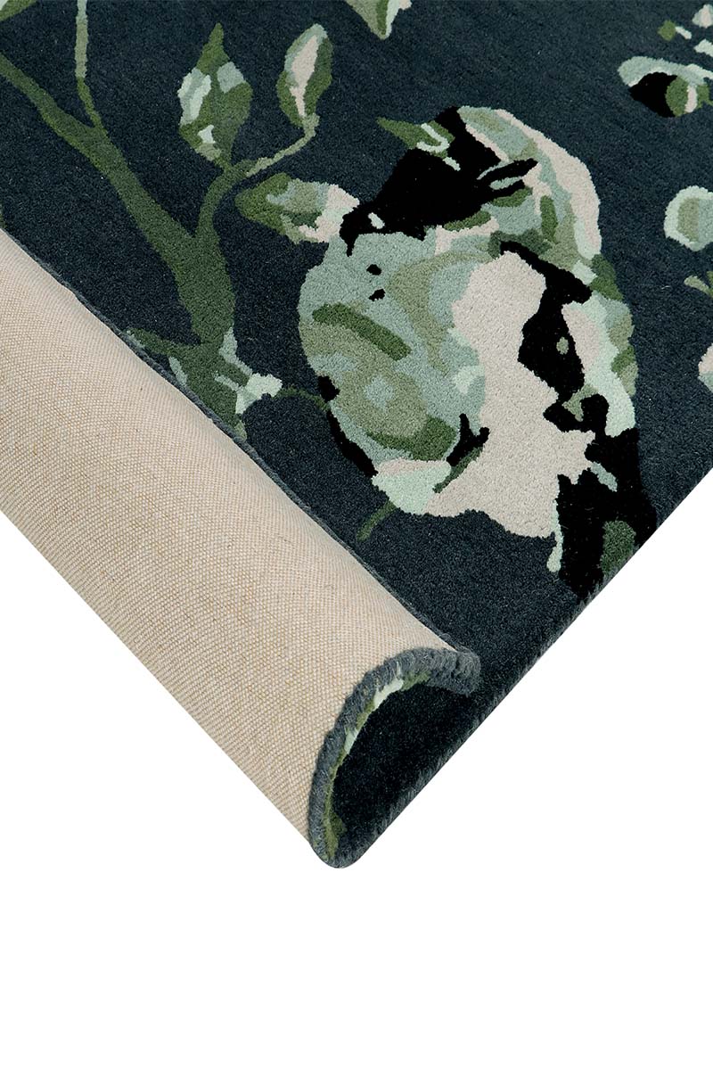 Hand Tufted Black and Green Area Rug