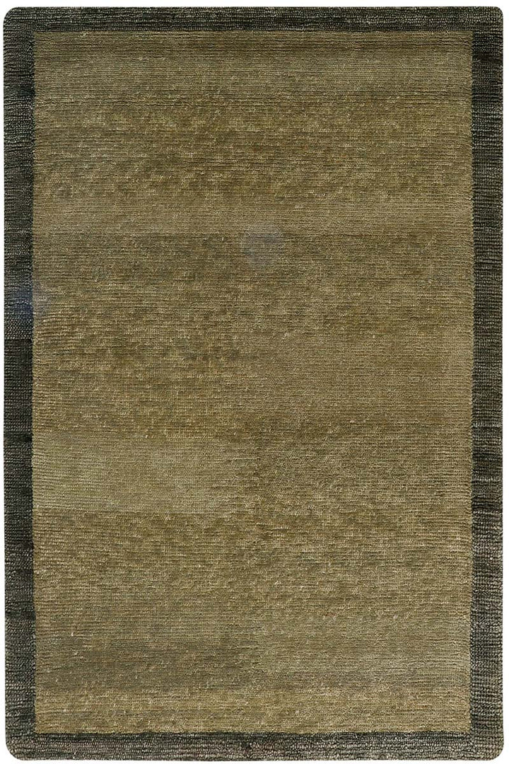 Hand Knotted Olive Green Wool Area Rug