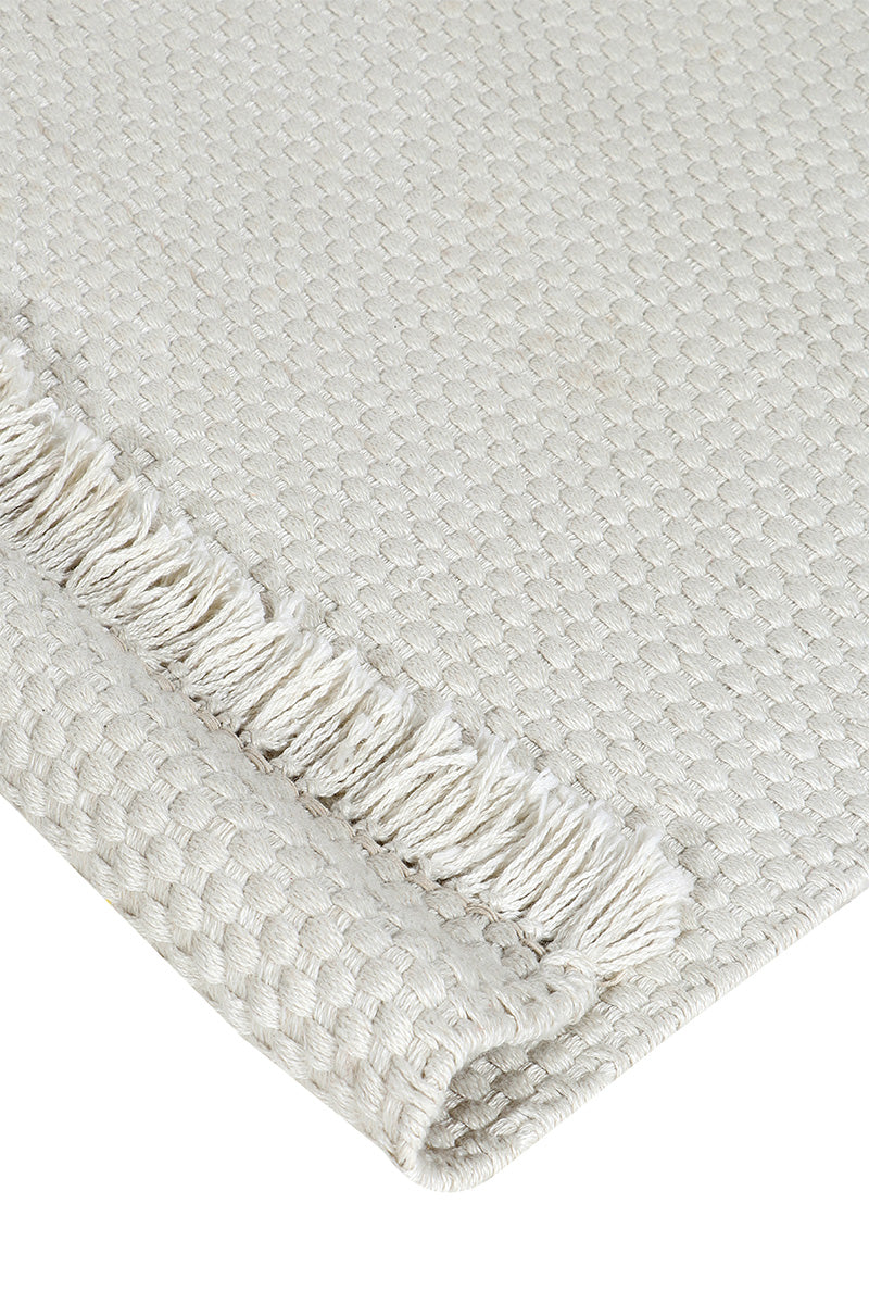 Carpe Natura Pitloom PET White Flatweave Outdoor Area Rug