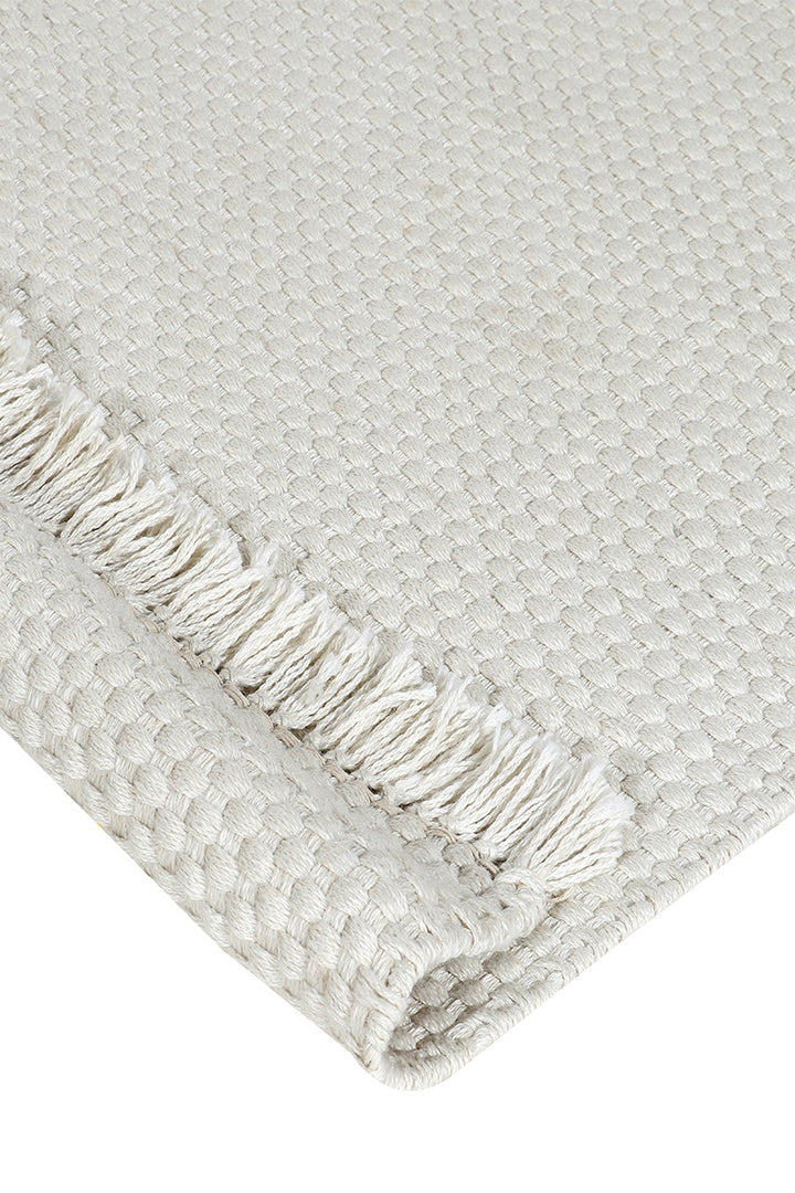 Carpe Natura Pitloom PET White Flatweave Outdoor Area Rug