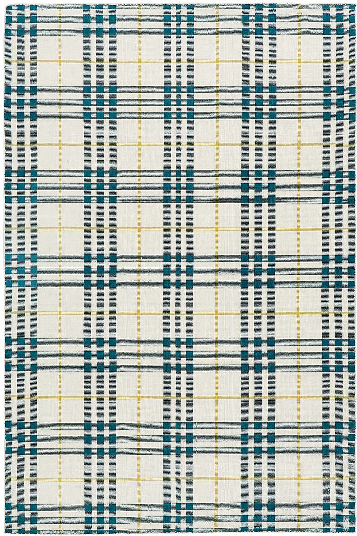 Pitloom PET Off White and Blue Flatweave Outdoor Area Rug