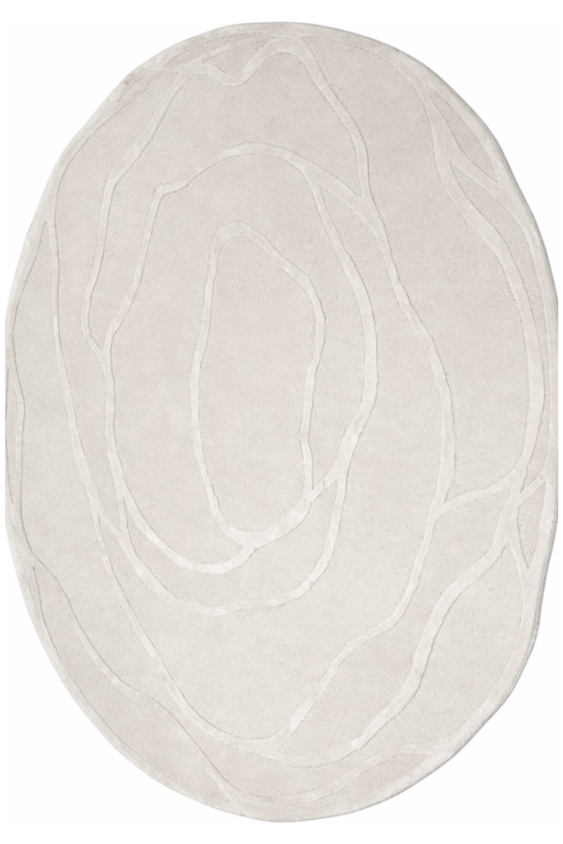 Hand Tufted Wool and Viscose White Area Rug
