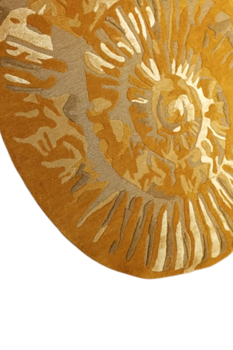 Hand Tufted Wool and Viscose shaped Brown Area Rug