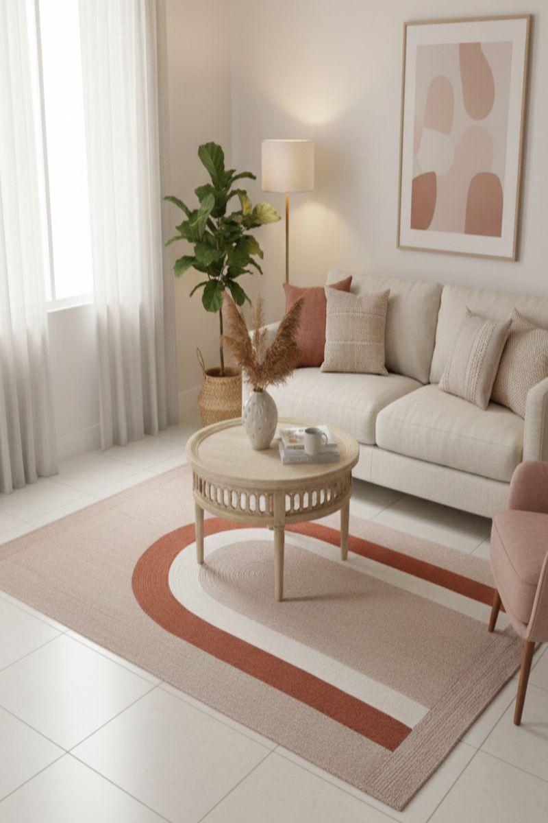 Pitloom PET Flatweave White Dhurrie