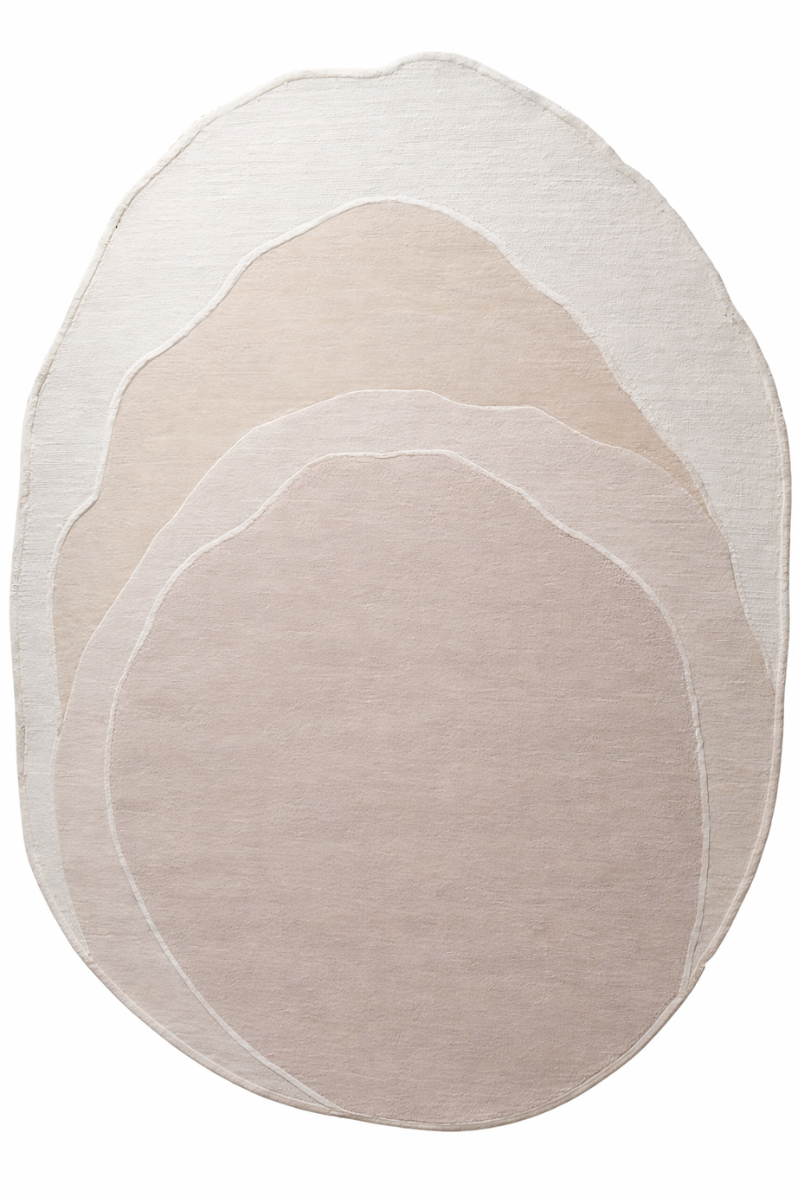 Hand Tufted Wool and Viscose White Area Rug