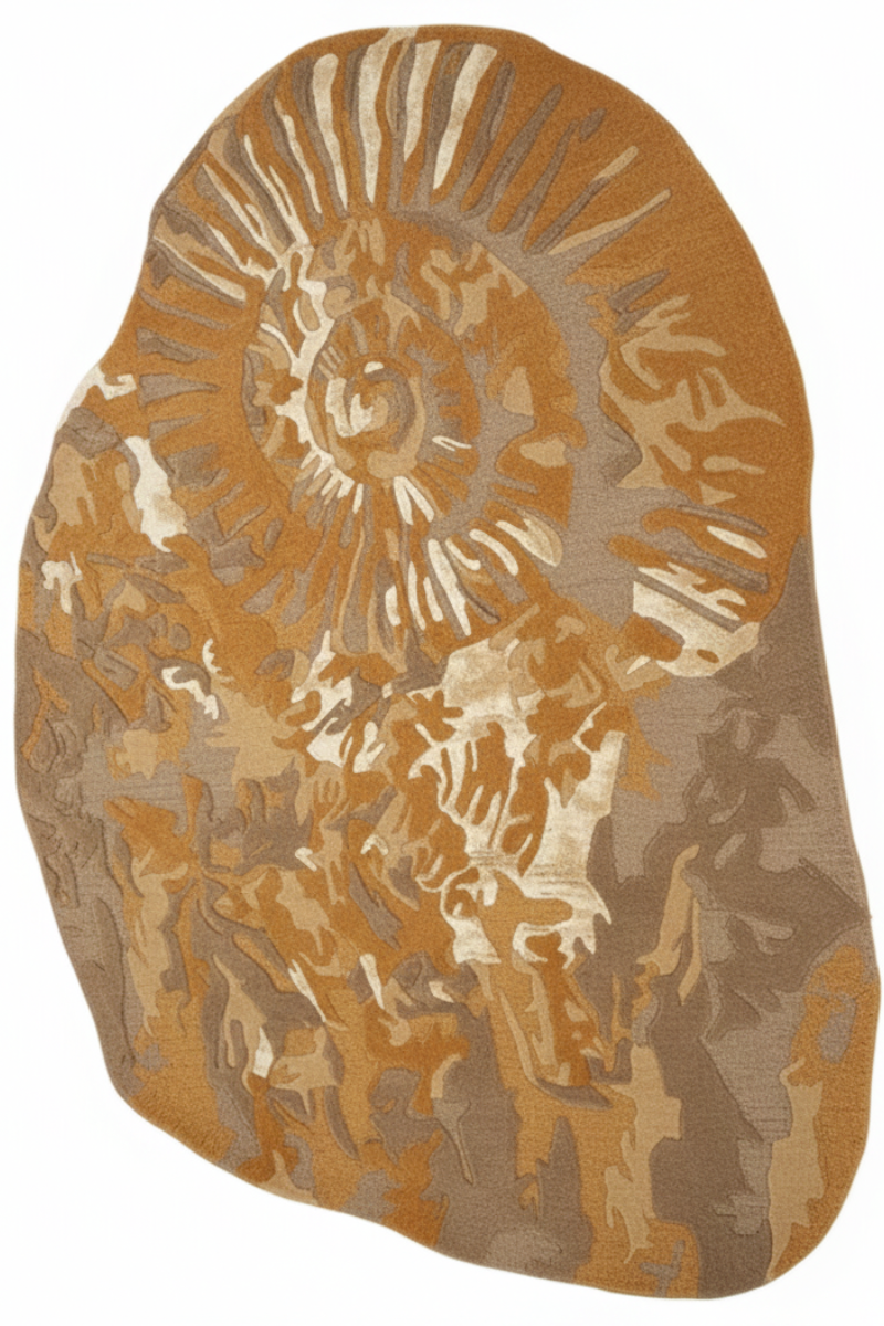 Hand Tufted Wool and Viscose shaped Brown Area Rug