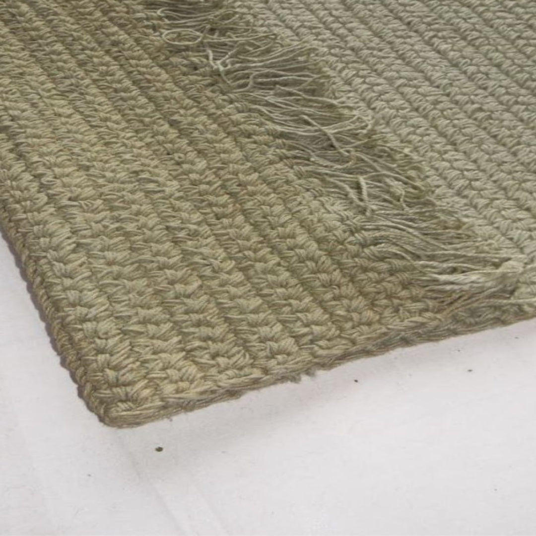 Hand Crochet Sage Green Jute Area Rug