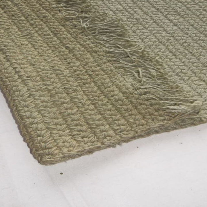 Hand Crochet Sage Green Jute Area Rug