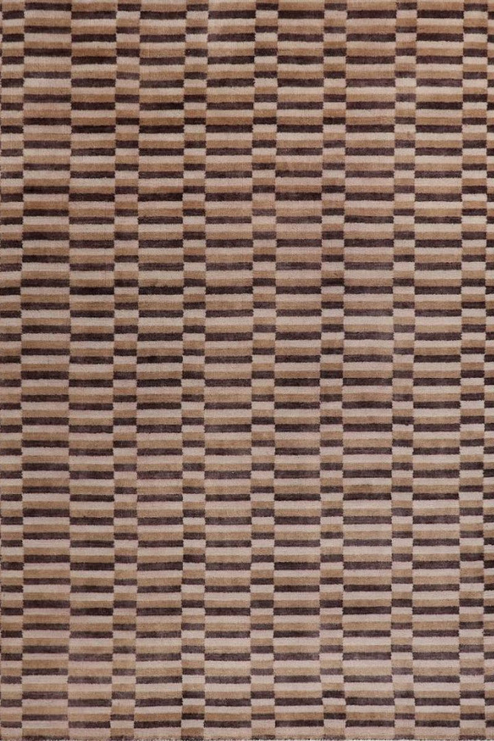 Handloom Brown Wool Area Rug