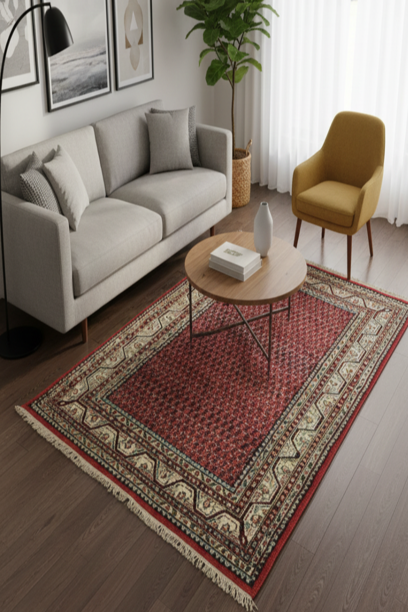 Hand Knotted Wool Red Area Rug