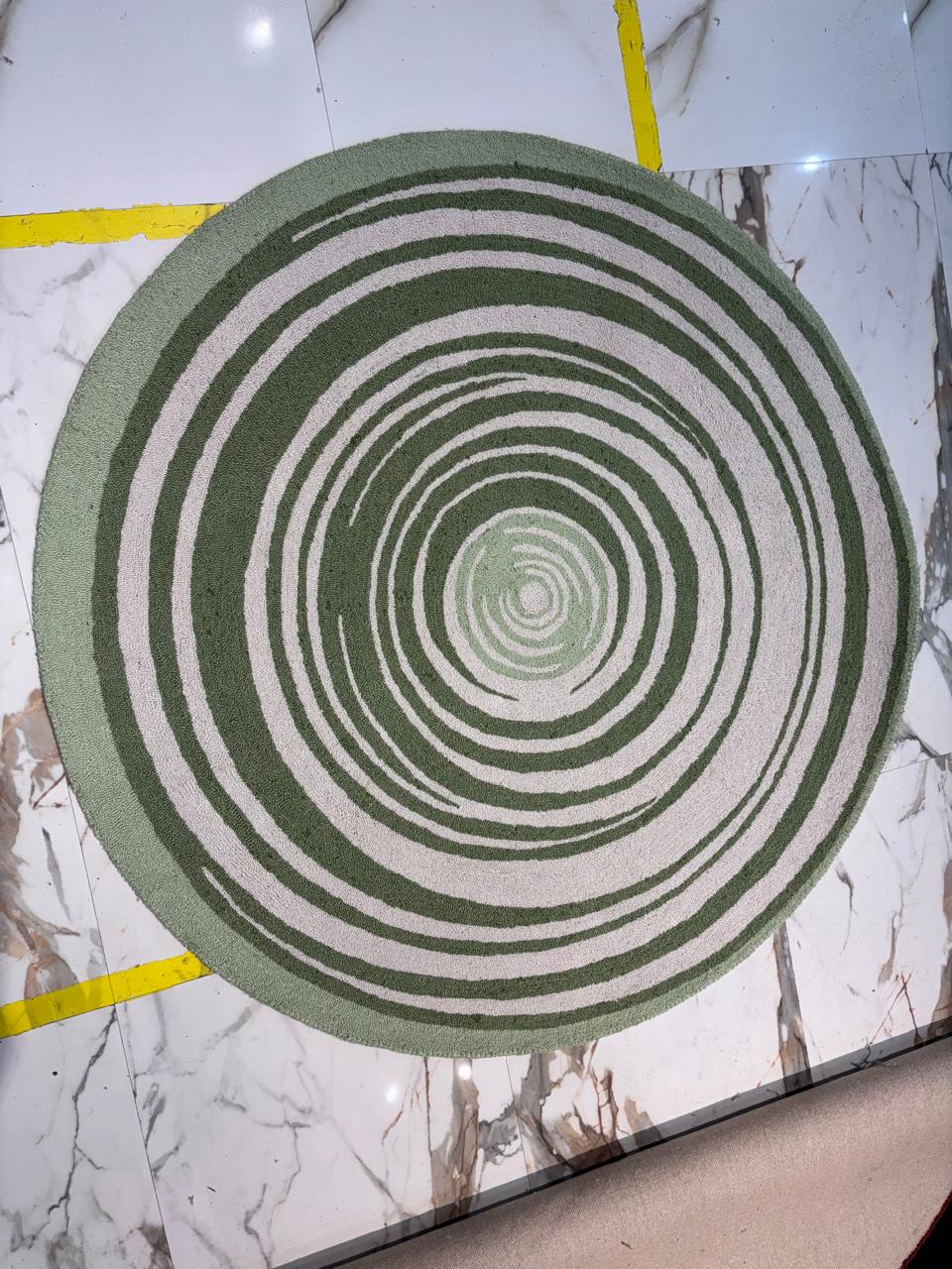 Hand tufted PET Green Round  Area Rug