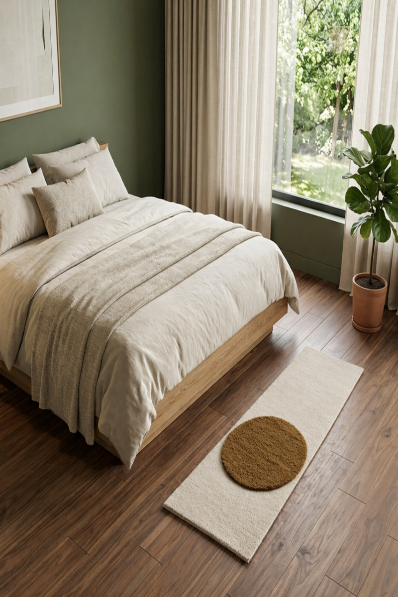 Handtufted Wool Felt White Runner