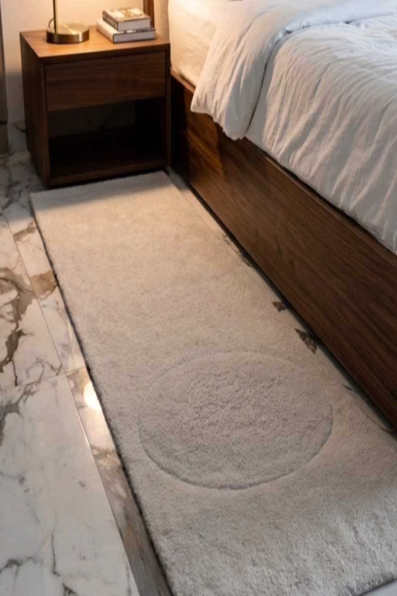 Handtufted Wool Felt White Runner