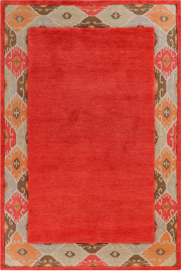 Hand Knotted Wool Red Area Rug