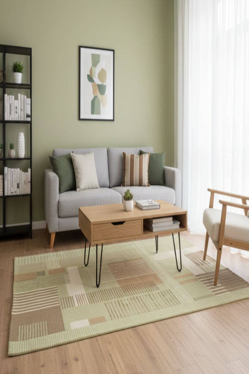 Hand Tufted Wool Green Area Rug