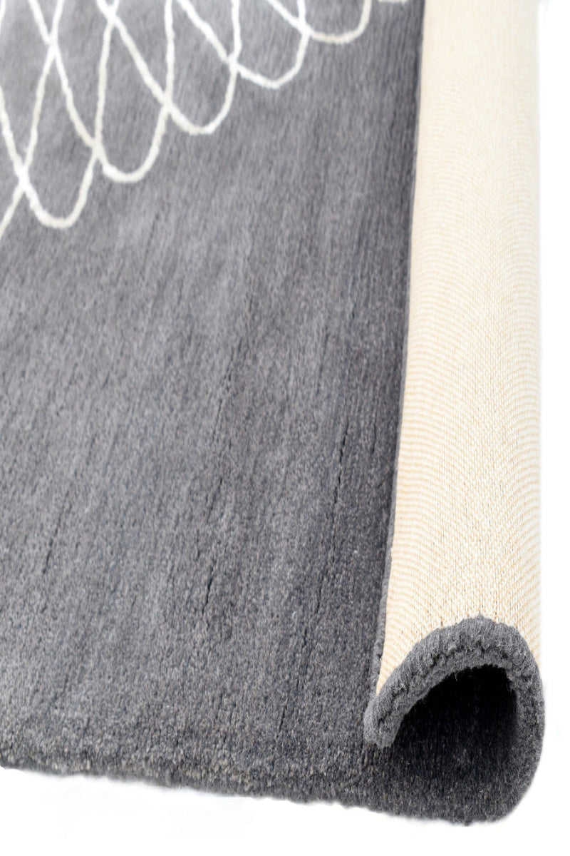 Hand Tufted Grey 100% Wool Rug