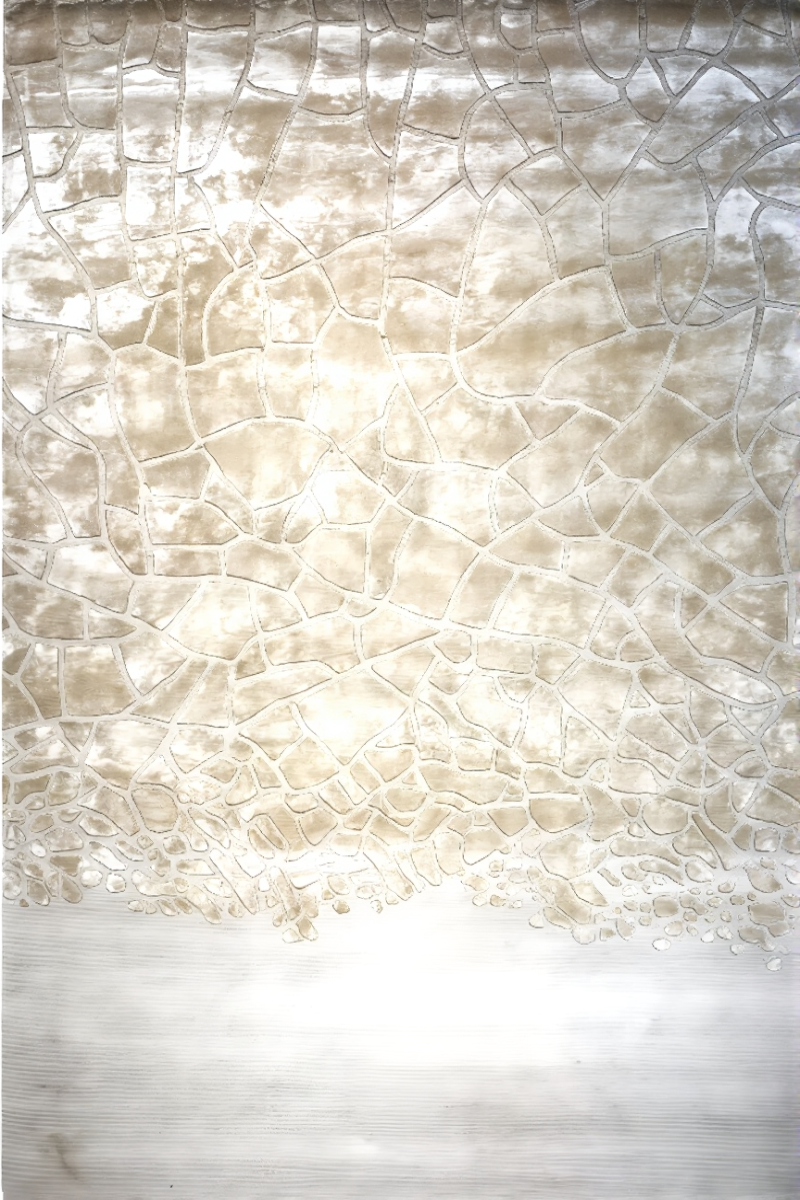 Hand Tufted Wool and Viscose Golden Area Rug