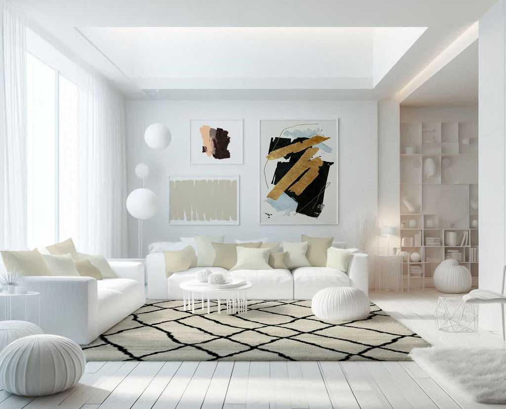 Hand Knotted Wool Area Rug