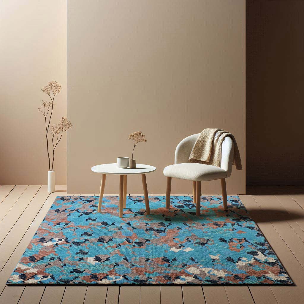 Hand Knotted Low Pile Area Rug