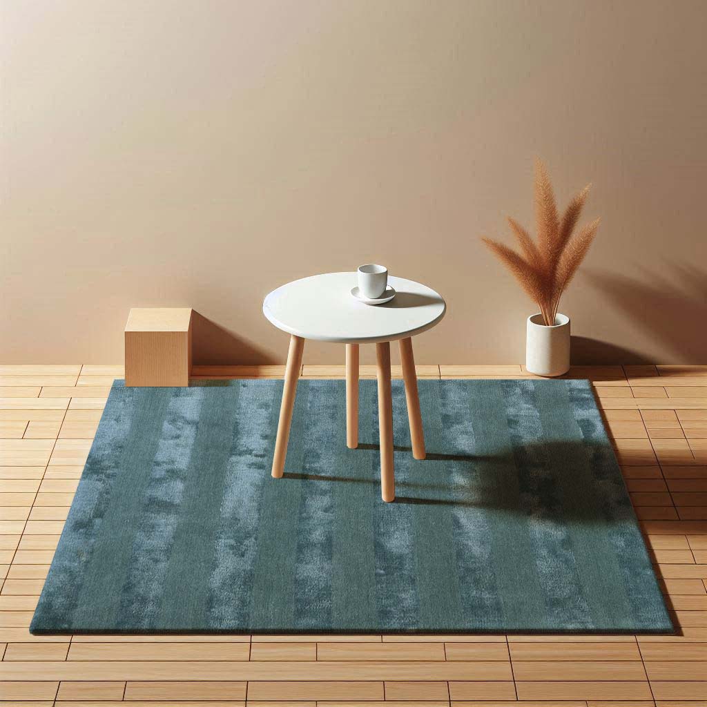 Handloom  Wool and Viscose Area Rug