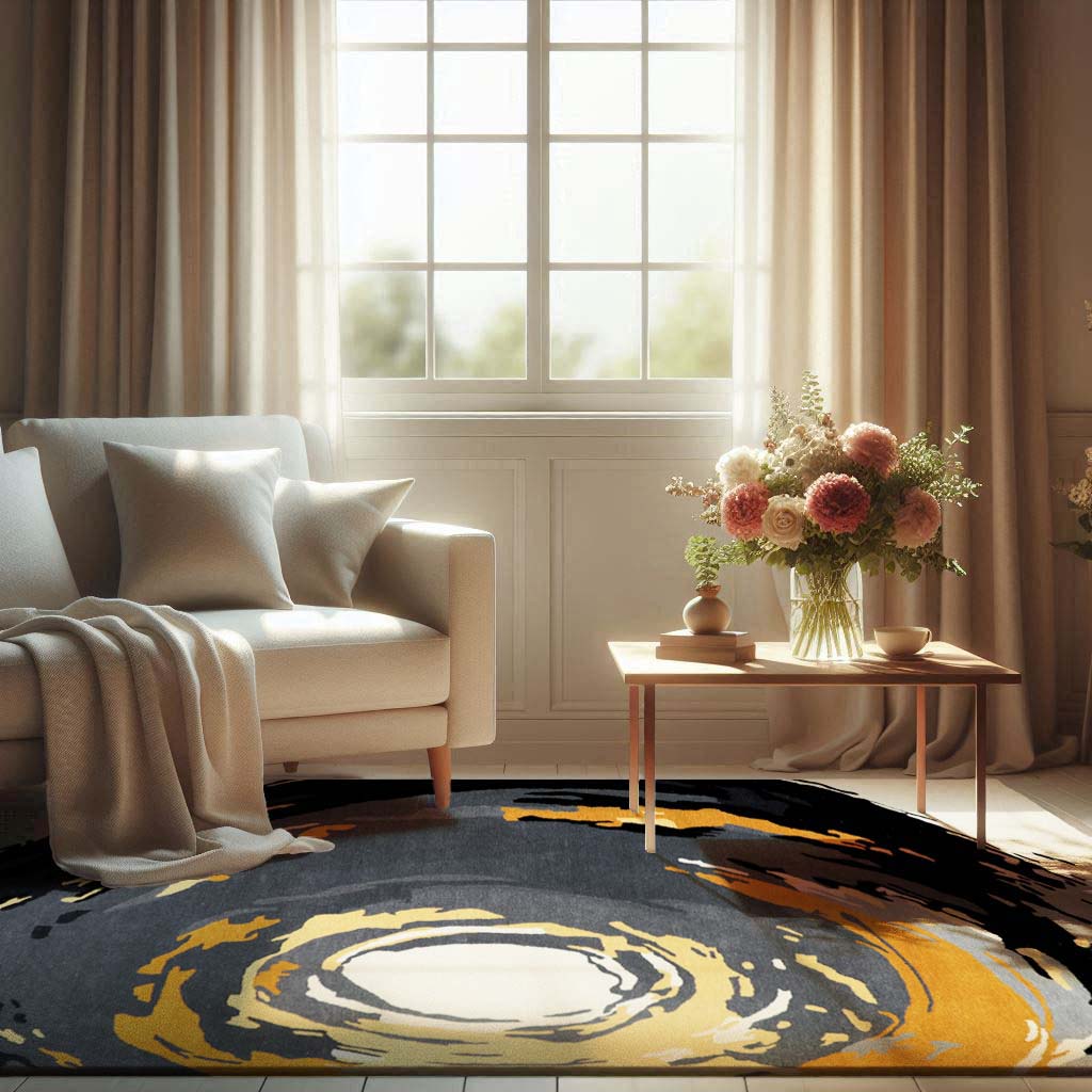 Hand Tufted  Spiral Design  Area Rug