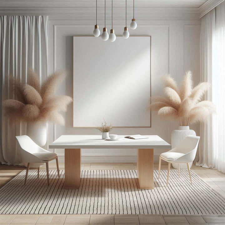 Handloom Wool and Viscose Beige Area Rug
