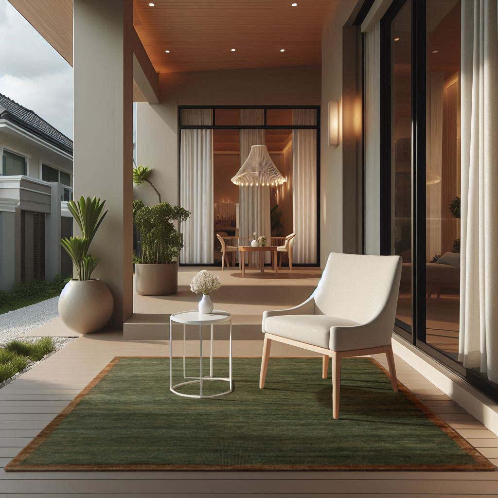 Nepal Knotted Green and Brown Area Rug