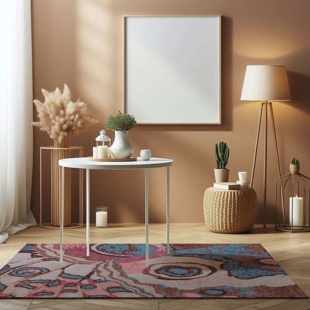 Hand Knotted  Multicolor Wool Area Rug