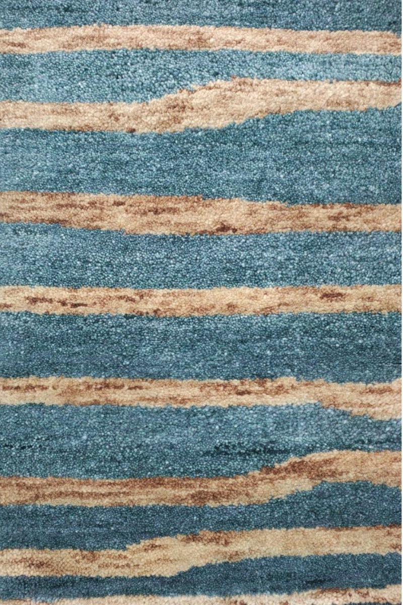 Hand Knotted Wool Blue Area Rug