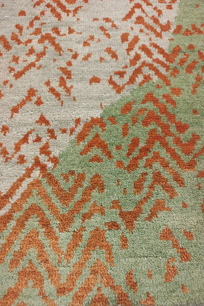 Hand Knotted Wool  Beige Area Rug