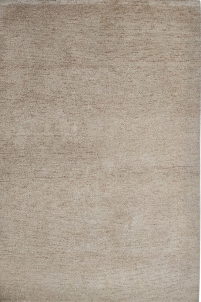 Hand Knotted Beige Wool Rug
