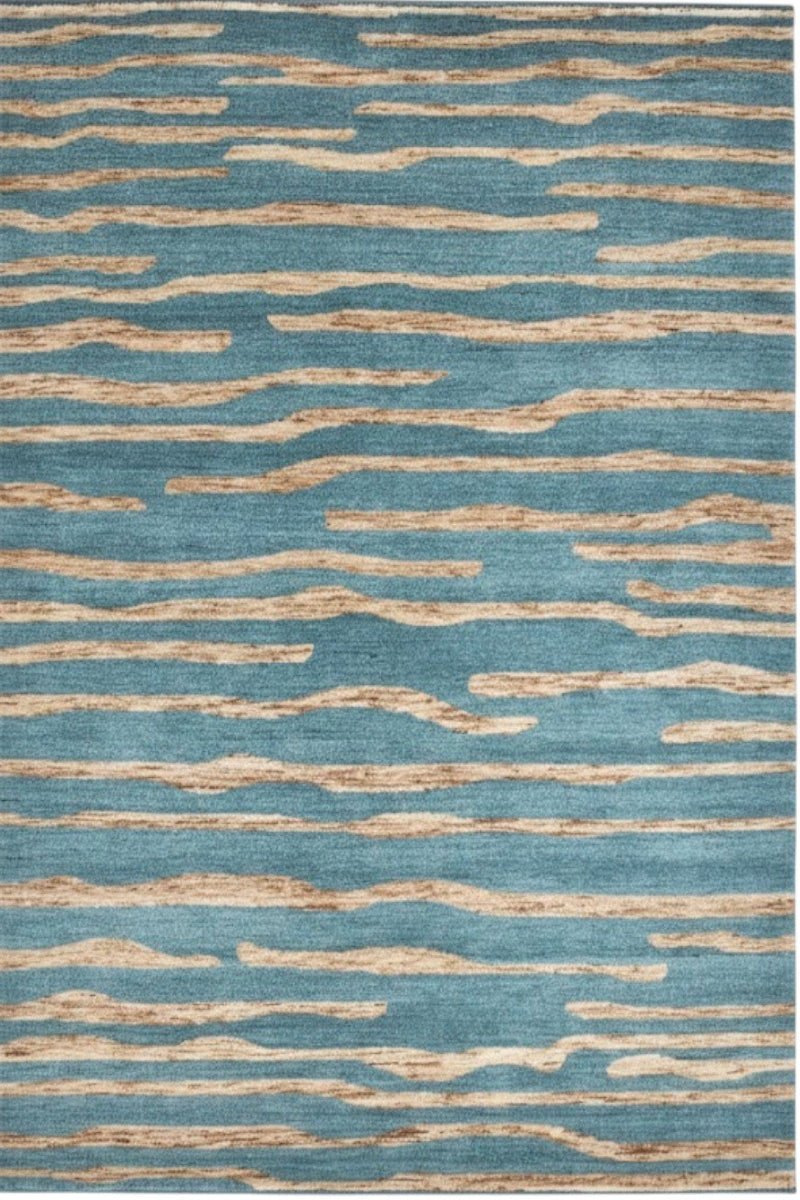 Hand Knotted Wool Blue Area Rug