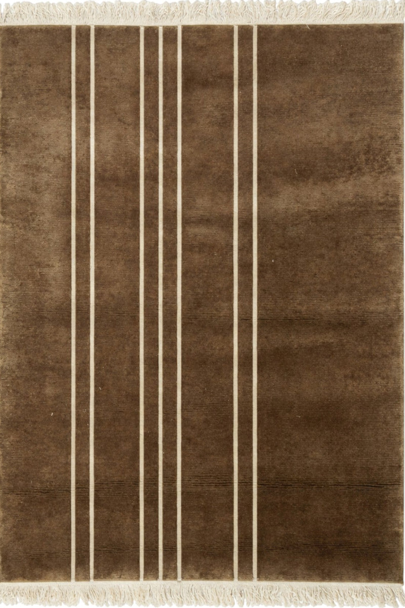 Hand Knotted Wool Brown Area Rug